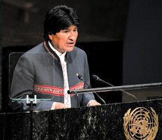 Morales parla in sede Onu (fonte: Pagina12)