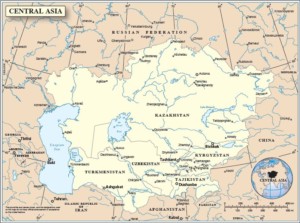Mappa dell’Asia Centrale, Credits: United Nations, Department of Field Support, Cartographic Section